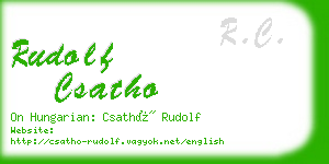 rudolf csatho business card